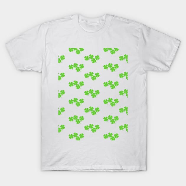 Four Leaf Clover Pattern T-Shirt by Kelly Gigi